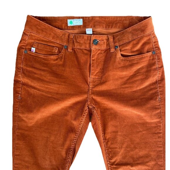 Stio Rivet Cord Canvas Skinny Pants Mustang Brown Stretch Women's Size 10S - Picture 3 of 9